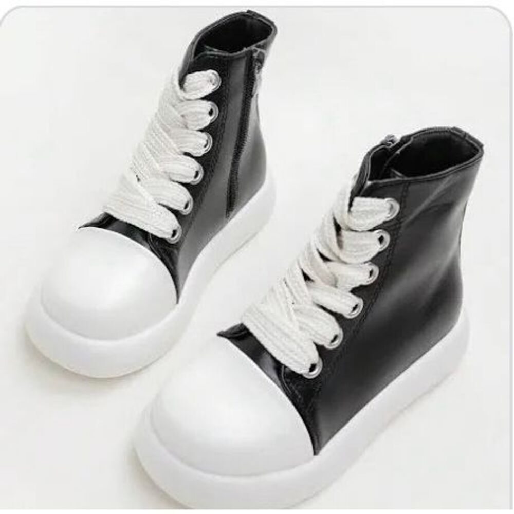 🖤‎ Kids Rick Owens Style "Ramones" Chunky High-Top Sneakers size 13